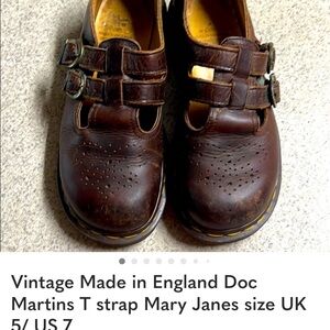 Dr. Martens Brown T-Strap Loafers